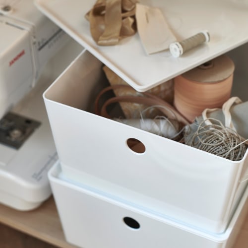 IKEA KUGGIS Box with Lid L White Small Storage Urban Sales